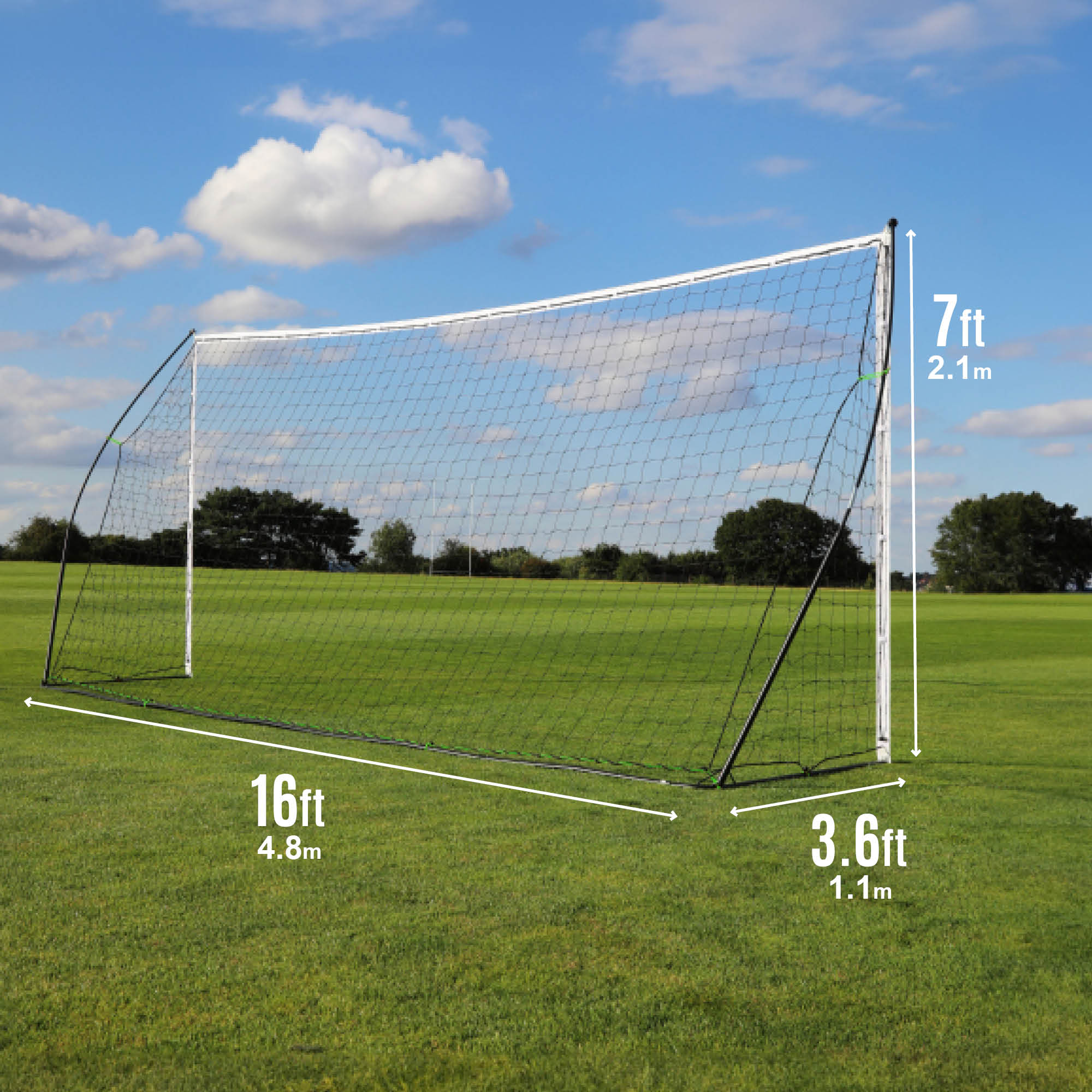 KICKSTER Portable Football Goal 16x7' - Image 6