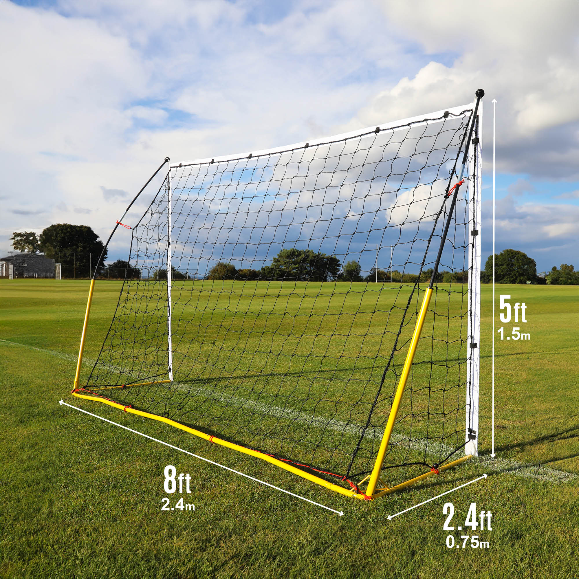 KICKSTER Portable Football Goal 8x5' (Yellow) - Image 6