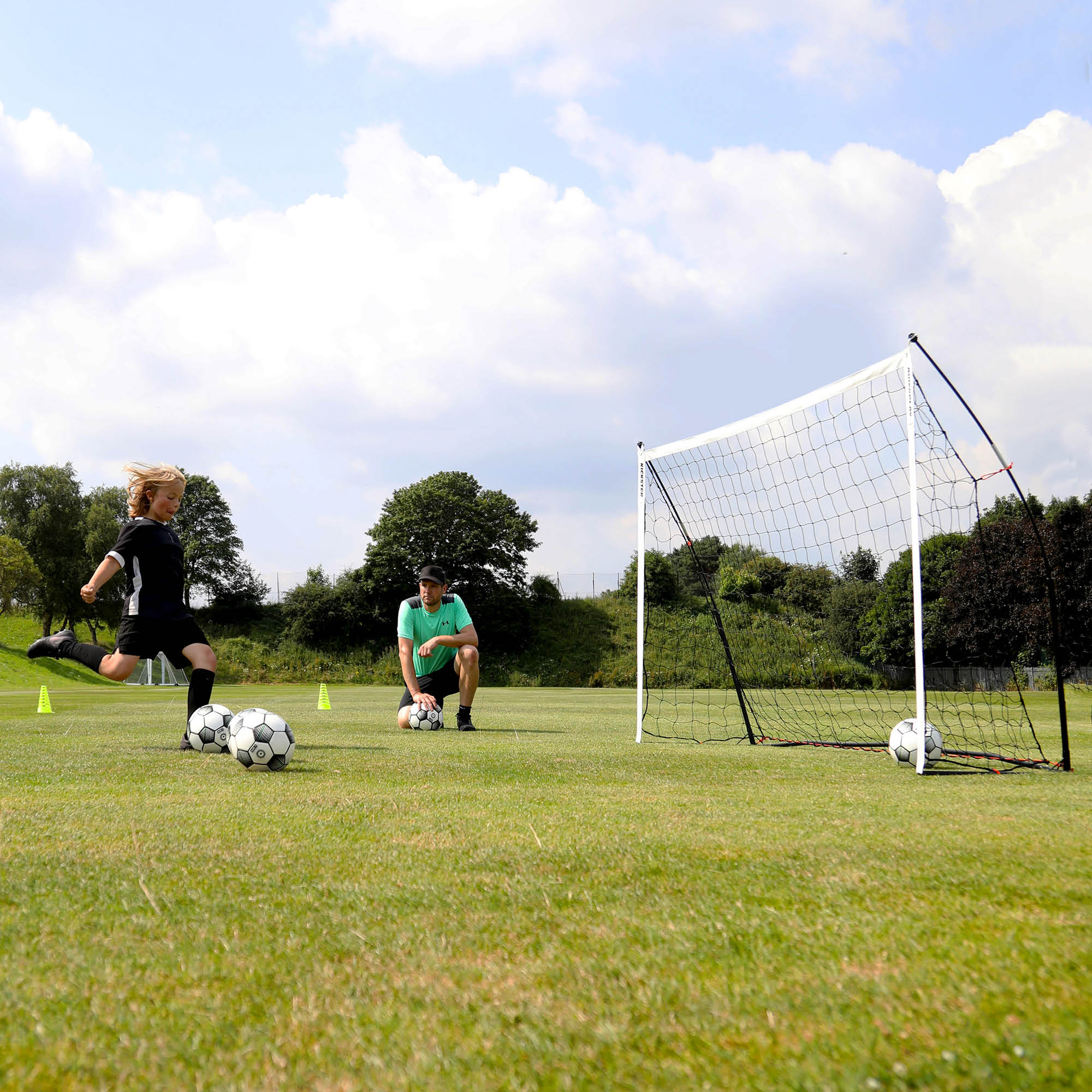 KICKSTER Portable Football Goal 8x5' (Yellow) - Image 7